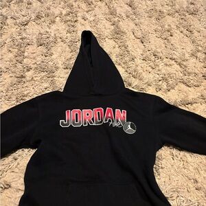 Jordan Black Hoodie with Red Logo